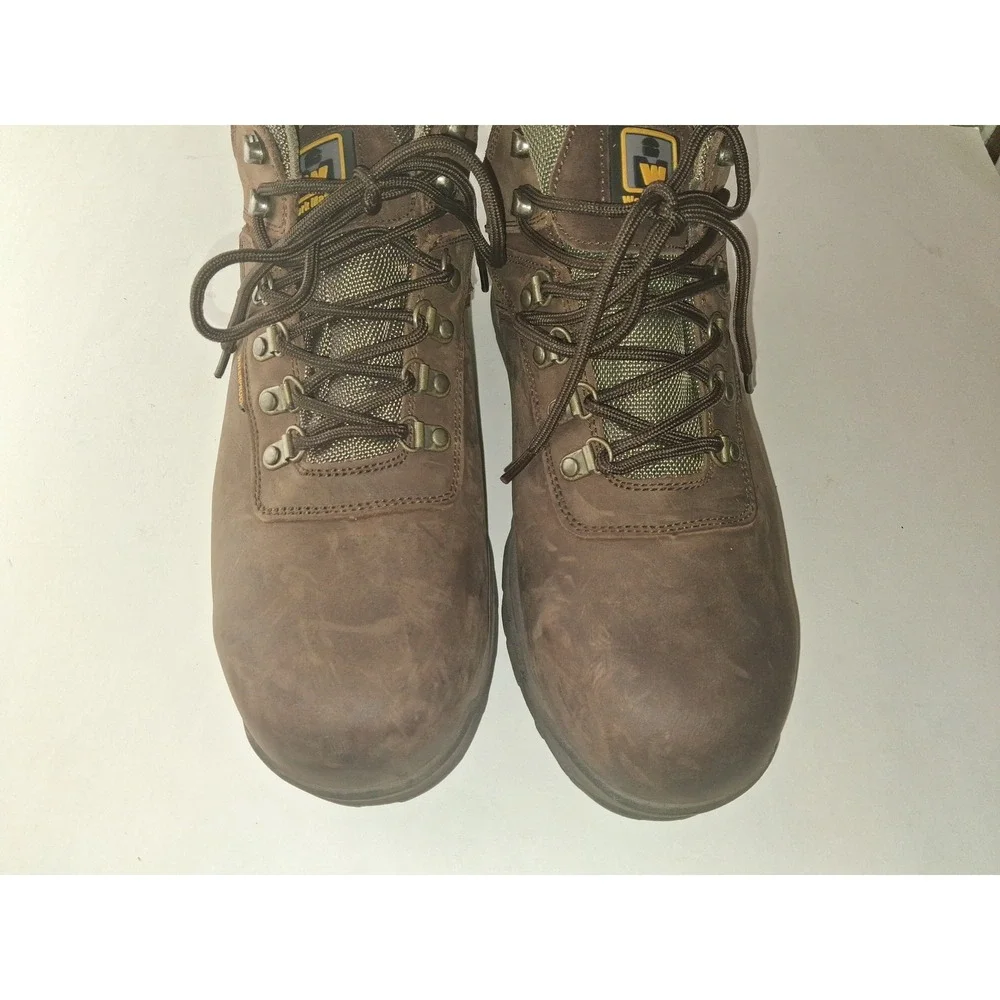 Work Master Mens Brown Leather Waterproof Hiking Work Boots SC-0812-FR Size 12M